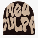 KORADI Women's Beanie Hat MEA Culpa Word Head Toque Men's Y2K Stylish Beanie Hats Winter Knit Cap for Gifts
 Brown