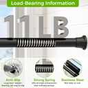 2 x Black Small Shower Curtain Rod 16 to 36 Inches Adjustable, 1 Inch Diameter Heavy Duty Tension Curtain Rods No Drill, Rust-Resistant Tension Rod for Bathroom, 1 Pack