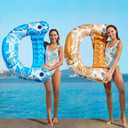 Jasonwell Inflatable Pool Float Chair - 2 Pack Floating Pool Chair Lounge Floats for Swimming Pool Water Chair Pool Lounger with Cup Holder Toy Party Floaties for Adults XL