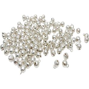1/4-Inch Jingle Bell/Small Bell/Mini Bell DIY Bracelet Anklets Necklace Knitting/Jewelry Making, 100pcs, Silver