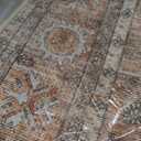 Runner Rugs for Hallway 2x6 Machine Washable Runners, Vintage Retro Floral Medallion Runners for Kitchen Entryway Bathroom, Low Pile Lightweight Thin Chenille Non Slip Runner Rug, Orange