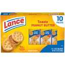 Lance Sandwich Crackers, Toasty Peanut Butter, 10 Individually Wrapped Packs, 6 Sandwiches Each (EXP 09/19/26)
