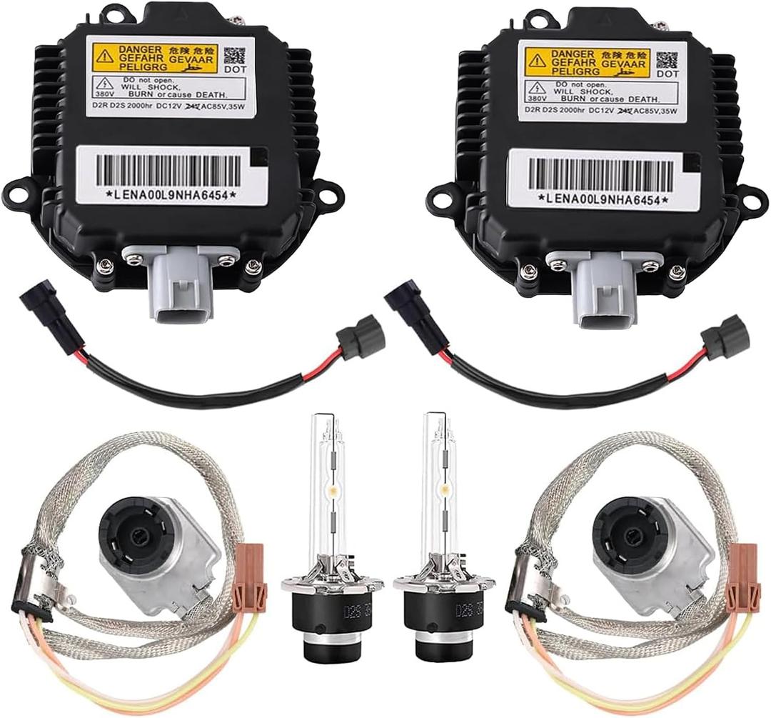 2X Headlight Ballast and Igniter Kit with D2S Bulb - Pair for Both Sides | Compatible with Infiniti Nissan 350Z G37 G35 FX35 Murano Altima Maxima QX56, Replace 28474-89904 28474-8991A NZMNS111LANA