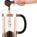 Bodum 34oz Chambord French Press Coffee Maker, High-Heat Borosilicate Glass, Stainless Steel, Copper Made in Portugal