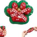 Green Christmas Cat Paw Squishy ToySoft Stress Relief Fidget Sensory Toy for Kids & Girls, Adorable Holiday Squishies, Stocking Stuffers, Party Favors, Birthday&Classroom Rewards