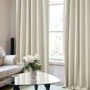 Deconovo Blackout Curtains, Thermal Insulated, W52 x L63 2 Panels, Back Tab, Machine Washable, Room-Darkening Drapes for Bedroom/Living Room Light Beige