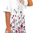 BETTE BOUTIK Women's Summer Tunic Tops Flowy Flare Botton Down Shirts Blouses S-3XL (01-whitecarnation)