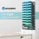 Gawerk 11-Tier Wall File Organizer Hanging Wall File Holder Wall Mount Paper Folder Organize, Mesh Magazine Document Mail Organizer Wall Organizer for Office School Home, Black