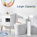 NearMoon Bath Toilet Paper Holder Stand- Modern Tissue Roll Holder Freestanding with Balanced Base, Rustproof Toilet Roll Holder for Bathroom/Kitchen Countertop (Brushed Nickel, Stainless Steel Base)