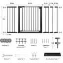 Mumeasy 36" Extra Tall Baby Gate for Stairs, 29.7-54.2" Wide Dog Gate for Doorways, Walk Thru Pet Safety Gate for Indoor, Pressure Mounted with Auto Close, Easy Install No Drill for Toddlers, Black