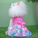 CuteBone Happy Easter Eggs Dog Dress Velvet for Small Dogs Girl Pink Puppy Dresses Dog Clothes CVA18L-D, Large