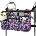 ZHCHG Walker Bag with Cup Holder, Walker Accessories for Seniors Detachable, Foldable Walker Basket with Big Capacity, Best Gift- Purple (Not Fit Rollator Walkers)