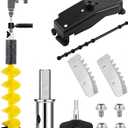 Lounsweer Ice Auger 6 Inch Floating Rotating Diameter Ice Fishing Auger Drill Bit with 2 Blades Nylon Attachment Convenient Fast Cutting Outdoor Equipment Tool for Deep Waters Fishing