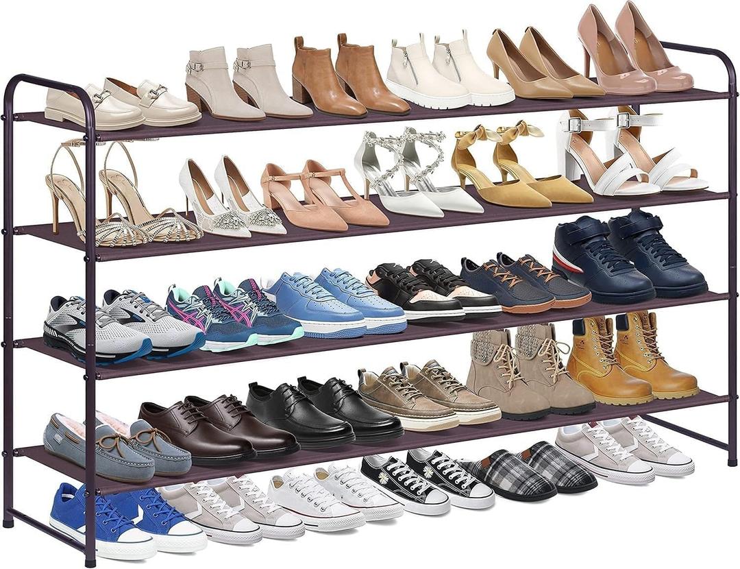 KIMBORA 4 Tier Long Shoe Rack for Closet