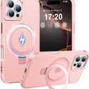 Magnetic Ring Stand Case for iPhone 16 Pro, Pink