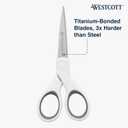 Westcott 5-Inch Micro-Tip Fabric Scissors with Titanium-Bonded Blades - Craft Scissors for Paper and Fabric, Sewing, and More