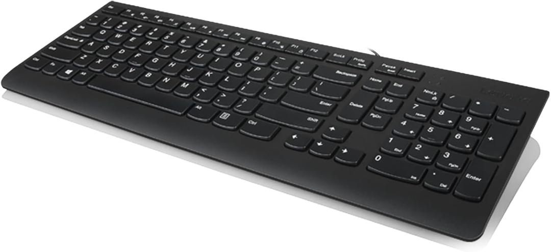 Lenovo 300 USB Keyboard, Wired, Adjustable Tilt, Ergonomic, Windows 7/8/10, GX30M39655, Black