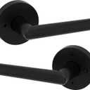 Kwikset Milan Interior Privacy Door Handle with Lock, Door Lever For Bathroom and Bedroom, Matte Black Reversible Keyless Push Button Lock Door Lever