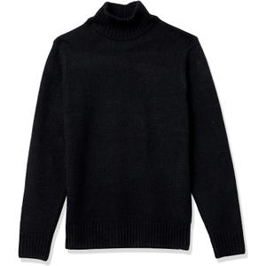 Amazon Essentials Men's Long-Sleeve Soft Touch Cotton Blend Turtleneck Sweater (Medium, Black)