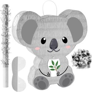 Koala Piñatas for Birthday Party Safari Animal Piñata with Stick, Blindfold, Confetti for Adults Birthday Baby Shower Party Supplies