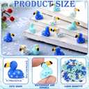 Cinnvoice 120 Pcs Winter Mini Ducks Tiny Snowflake Duck Tiny Resin Flamingo Duck Figures for Christmas Miniature Landscape Garden Party Garden Dollhouse Landscape Ornaments DIY Crafts