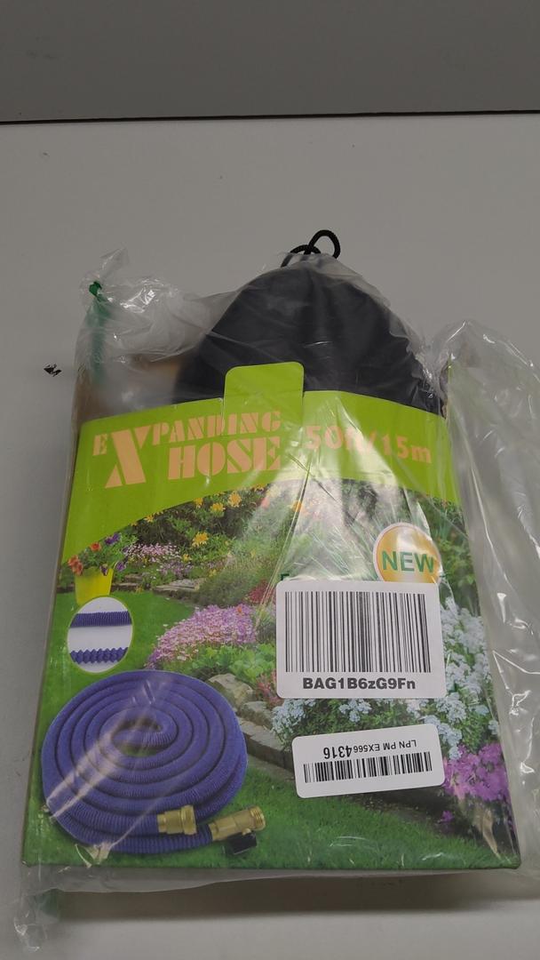 Garden Hose, Retractable Stretch Hose Water Gun Hose Kit Water Gun Garden Magic Hose Pipe for Garden Farm Irrigation Car Wash High Pressure Washer(Black,50FT)