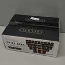 Glass Spice Jars with Labels (24 x 4oz) Spice Containers with 240 Labels, Shaker Inserts, Funnel, Empty Square Empty Square Seasoning Organizer (Black Lids)