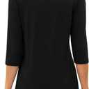 JomeDesign Womens Tops 3/4 Sleeve V Neck Shirts Dressy Casual Tunic Blouses Summer Tees (L)