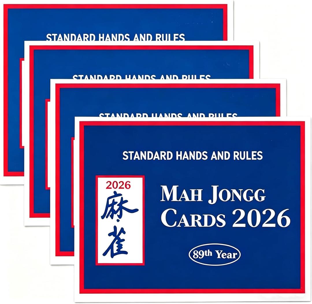 4 Pcs Mah Jong Cards 2026 Office Revision Standard Print American Mah Jong Card (Blue)