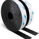 3M Hook and Loop Self Adhesive Tape 1" x 20Ft (240 Inch) 9448A Sticky Back Interlocking Nylon Fabric Fastener Heavy Duty Adhesion Strip Tape Black(9448AF)