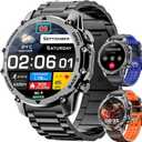 Hwagol Smart Watches for Men (Call/Notification),1.52'' Military Smart Watch, Two Style Kits,Flashlight,100+Sport Modes/Heart Rate/Sleep Monitor/Pedometer (Black)