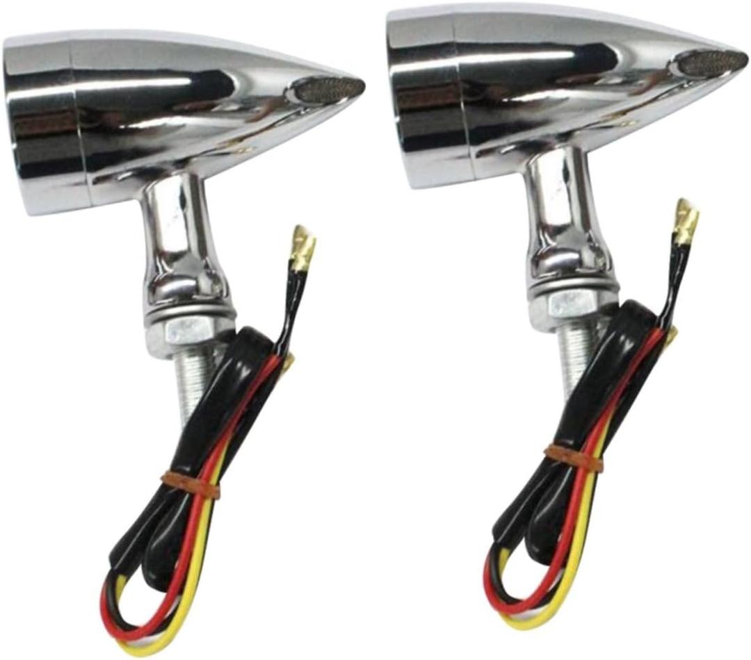 Alipis 1 Pair Motorbike Led Modified Light Retro Indicator Turn Signals Easy Install for Motorcycle Accessory