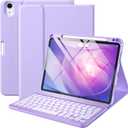 Harvopu Keyboard Case Compatible with iPad Air 11-inch/Air 5th 4th Generation Case with Keyboard-Backlit Detachable, Folio Keyboard Cover with Pencil Holder for Air 11" M4/M3/M2, Air 5/Air 4 (Purple)