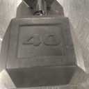 CAP Barbell 40 LB Rubber Coated Hex Dumbbell Hand Weight - Single | Black Handle