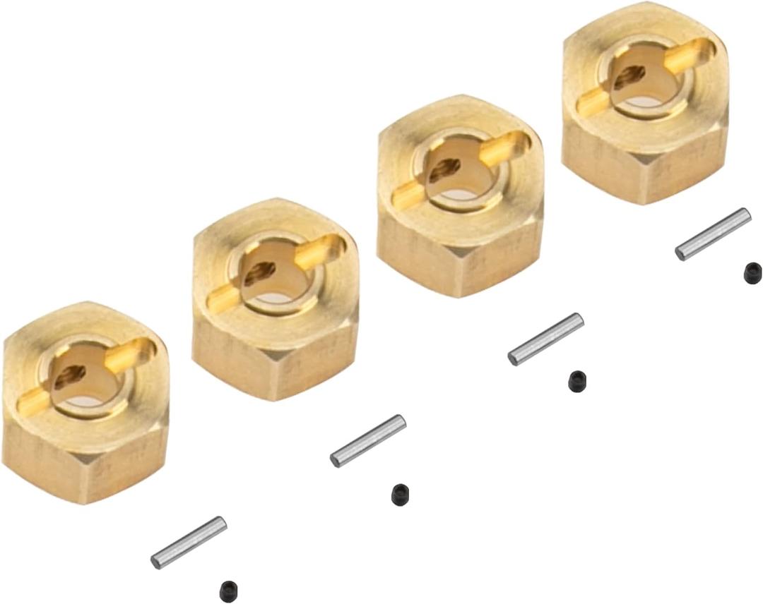 ShareGoo Brass 12mm Hex Wheel Hub Wheel Drive Hex Adapter Compatible with Axial SCX10 Wraith 90027 90046 Tamiya CC01 D90 Redcat Gen7 Gen8 1/10 RC Crawler (8mm Thickness)