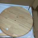 Handmade C-Shaped Round End Table for Couch, Couch Tables that Slide Under, Space Saving Solid Wood over couch table, Suitable for Placing Snack, Coffee, Laptop in Living Room, Bedroom or Office,Natur (One size)