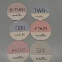 cephira Monthly Baby Milestone Wooden Circles – 6-Pack Double-Sided Printed Milestone Signs with Warm Tones & Wood Color, Ideal for Newborn Photography Props (Earth Tone)