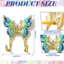 2 Pack Butterfly Wall Hooks Decorative Vintage Brass Coat Towel Hooks Wall Mounted with Screw for Hanging Purse Hat Keys Clothes Curtain Heavy Duty Bathroom Decor