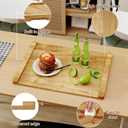 Noodle Board - Stove Top Cover for Electric, Gas, Wooden Stove - Decorative Rustic Kitchen Serving Tray, 30'' * 22'', Bright Wood