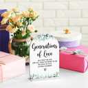 2 x Acrylic Wedding Sign Generations of Love Signs for Ceremony Modern Calligraphy Arch Acrylic Table Top Signs for Wedding Reception and Event Party Table Decor (White Eucalyptus Leaves)