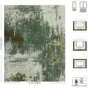 8x10 Rugs for Living Room - Modern Abstract Washable Rug, Ultra Soft Non Slip Low Pile Large Rugs, Floor Carpet for Bedroom Dining Room Office Laundry Nursery Home(Green)