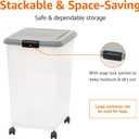Amazon Basics Airtight Pet Food Storage Container with Scoop, BPA Free, Removable Wheels, 69 QT, Gray