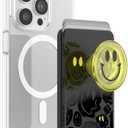 PopSockets Phone Wallet with Expanding Grip and Adapter Ring for MagSafe, Phone Card Holder, Wireless Charging Compatible, Wallet Compatible with MagSafe - All Smiles