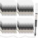 Beieverluck 120 Pieces Rolling Ball Pens 0.5 mm Japanese Pens Fine Point Pens Quick Dry Liquid Ink Pen Smooth Writing Pens for Office Student Back to School Supplies, Black Color