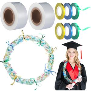 2 Roll 2026 Graduation Candy Lei Poly Tubing 2.8 Inch x 312 ft Clear Graduation Candy Lei Making Kit Clear Poly Tubing for DIY Grad Wreaths Snacks Hawaiian Party Wedding Supplies