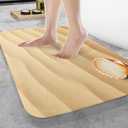 Sea Shells with Sand Bathroom Mat Rugs Microfiber Faux Cashmere Thick Plush Bath Mat Non-Slip Water Absorbent Bath Carpet for Bathtub Bathroom Floor Tub 16X24 Inch