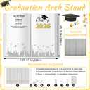 2026 Graduation Arch Backdrop Stand,7.2ft Grad Arch Cover Backdrop Graduations Party Supplies Top Photo Booth Stand Covers for Graduation Party Background