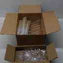 FOCUSLINE 100 Pack Plastic Champagne Flutes, 4.5 Oz Gold Rim Plastic Champagne Glasses, Disposable Clear Toasting Glasses Recyclable Champagne Cups for Wedding Party