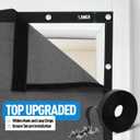 Magnetic Thermal Insulated Door Curtain Fits Door Size 36" x 82", Curtain Size 38" x 83", Thicker Layered Fabric Insulated Door Cover, Keep Warm Winter & Cool Summer, Dark Grey Fabric