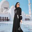 DAZCOS Women Muslim Abayas Dress with Hijabs Long Sleeve Modest Dubai Outfits Arabian Robe Prayer Clothes